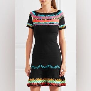 Peter Pilotto Black Colorful Patterned Dress sz L